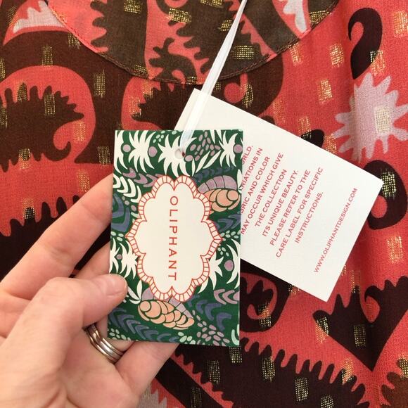 NWT Oliphant Mock Neck Ruffle Sleeve Maxi Dress in Uzbek Brick XXS - Picture 5 of 8